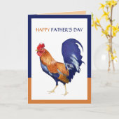 Rooster Happy Vaderdag Card Kaart (Gele Bloem)