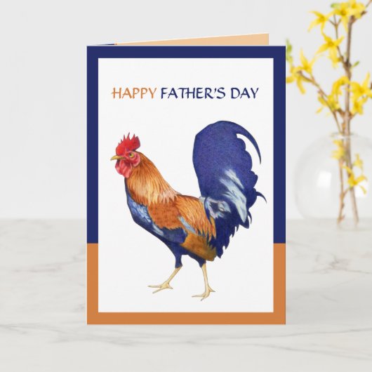 Rooster Happy Vaderdag Card Kaart (Gele Bloem)
