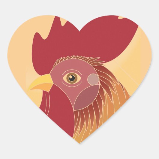 Rooster Hart Sticker (Voorkant)