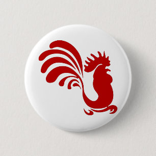 Rooster Hen Boerderij Animal Silhouette Ronde Button 5,7 Cm