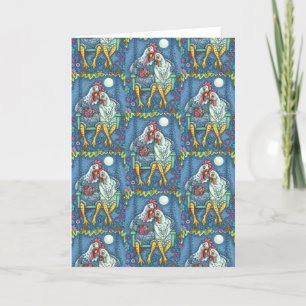 ROOSTER HEN CANOODLES, KUTE KICKEN ROMANCE Blanco Kaart