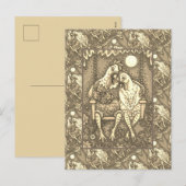 ROOSTER HEN CANOODLES, KUTE KIEZEN ZEETHEARTS FEESTDAGENKAART (Voorkant / Achterkant)