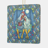 ROOSTER HEN CANOODLES, KUTE KIEZEN ZEETHEARTS KERAMISCH ORNAMENT (Links)