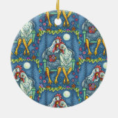 ROOSTER HEN CANOODLES, KUTE KIEZEN ZEETHEARTS KERAMISCH ORNAMENT (Achterkant)