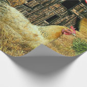 Rooster Hen Chicken Coop Christmas Cadeaupapier (Hoek)