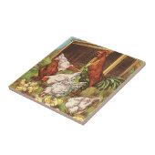 Rooster Hen & Chicks Country Rural Keuktegel Tegeltje (Zijkant)