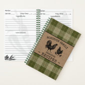 Rooster Hen Family Farmhouse Sage Pset Recipe Notitieboek (Binnen)