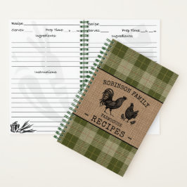 Rooster Hen Family Farmhouse Sage Pset Recipe Notitieboek