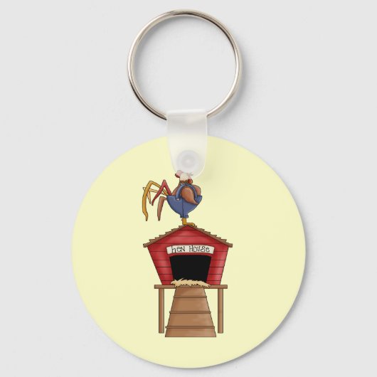 Rooster Hen House Sleutelhanger (Voorkant)