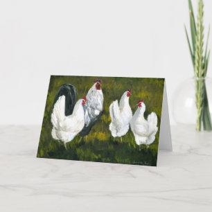 "Rooster & Hens" Art Wenskaart Kaart
