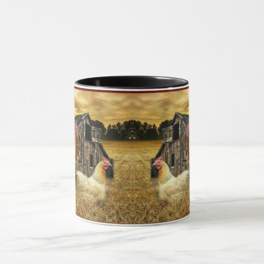 Rooster Hens Barn Coop Mok (Midden)