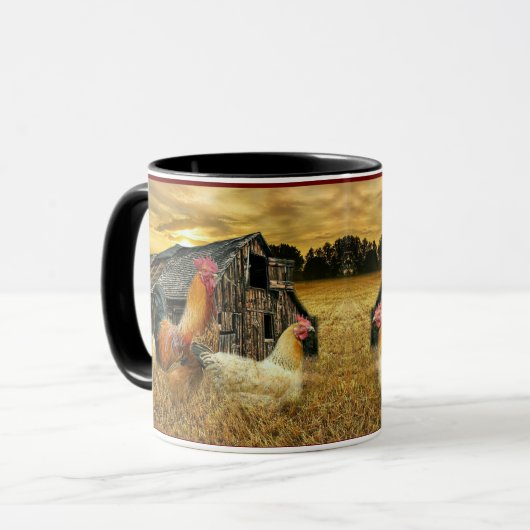 Rooster Hens Barn Coop Mok (Voorkant links)