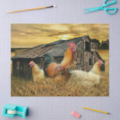 Rooster Hens Rustic Barn Coop Tissuepapier (Craft)