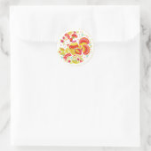 Rooster Hohloma Ronde Sticker (Tas)