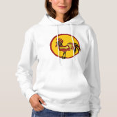 Rooster Hoodie, rood en zwart Hoodie (Voorkant)