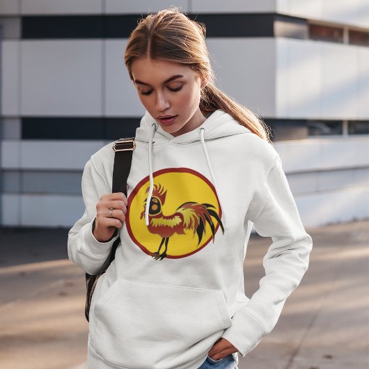 Rooster Hoodie, rood en zwart Hoodie