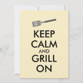 Rooster houden kalm en rooster op barbecue spatula kaart (Voorkant)