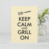 Rooster houden kalm en rooster op barbecue spatula kaart (Staand voorkant)