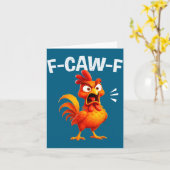 Rooster Humor Saying Funny F-caw-f Chicken Quote M Kaart (Gele Bloem)