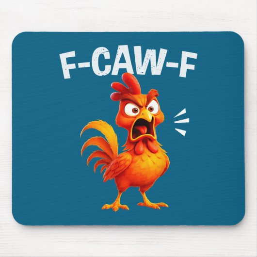 Rooster Humor Saying Funny F-caw-f Chicken Quote M Muismat (Voorkant)