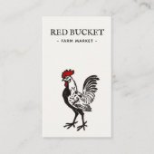  Rooster Illustratie Rustic Visitekaartje (Voorkant)