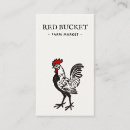 Rooster Illustratie Rustic Visitekaartje