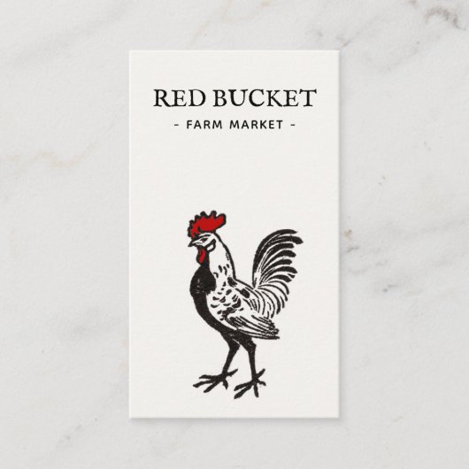  Rooster Illustratie Rustic Visitekaartje (Voorkant)