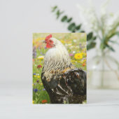 Rooster in a Flower Meadow Briefkaart (Staand voorkant)