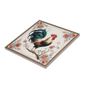 Rooster in Bloom Tegeltje (Zijkant)