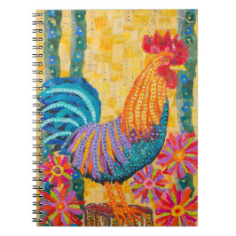 Rooster in de bloemen notitieboek