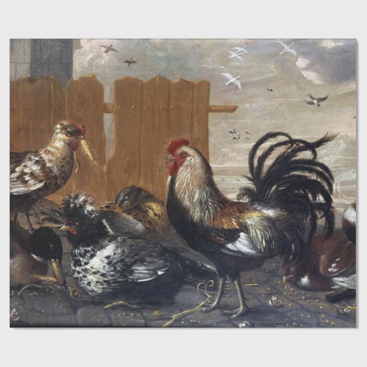Rooster in de Chicken Yard Cadeaupapier (Vlak)