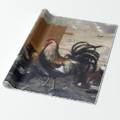 Rooster in de Chicken Yard Cadeaupapier (Uitgerold)