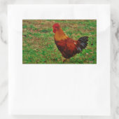 Rooster in de Yard Rechthoekige Sticker (Tas)