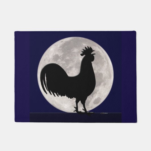 Rooster in het Moonlight Deurmat (Voorkant)