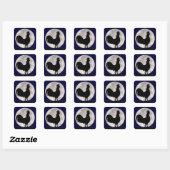 Rooster in het Moonlight Vierkante Sticker (Vel)
