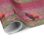 Rooster in het Paarse gras Cadeaupapier (Rol Hoek)