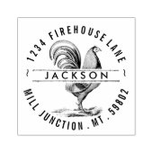 Rooster in het Stempel van het Adres van de Terugk (Afrduk)