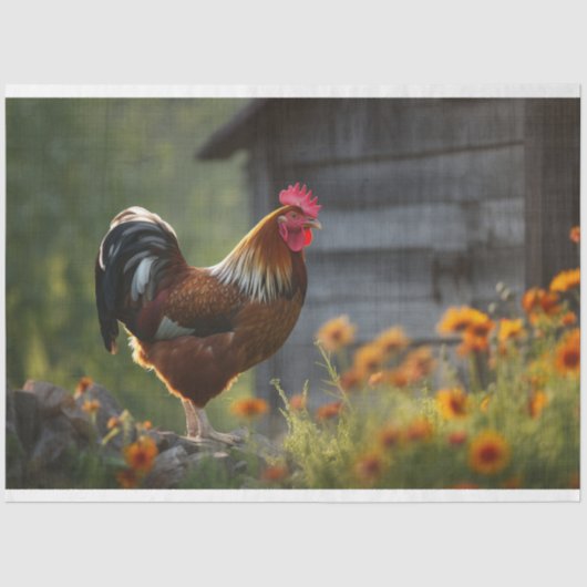 Rooster in Land 1 Decoupage Papier (Voorkant)