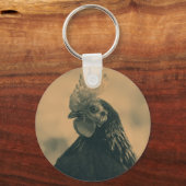 Rooster in Sepia Sleutelhanger (Voorkant)