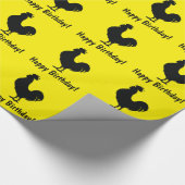 Rooster in Silhouette Happy Birthday Cadeaupapier (Hoek)