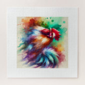 Rooster in Watercolor Art 170724AREF138 - Watercol Legpuzzel (Horizontaal)