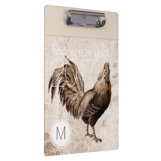  Rooster Jaar 2017 Monogram Klembord (Rechts)