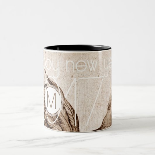  Rooster Jaar 2017 Monogram Mok (Center)