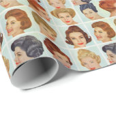 Rooster kapsels 1960 cadeaupapier (Rol Hoek)