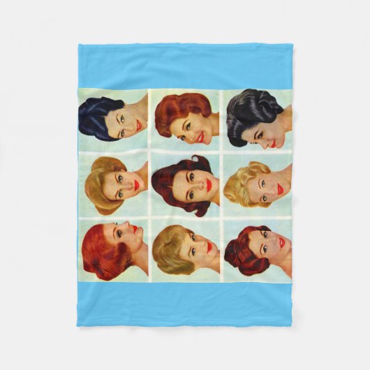 Rooster kapsels 1960 fleece deken (Voorkant)