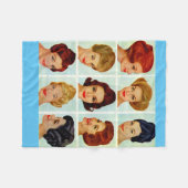 Rooster kapsels 1960 fleece deken (Voorkant (Horizontaal))