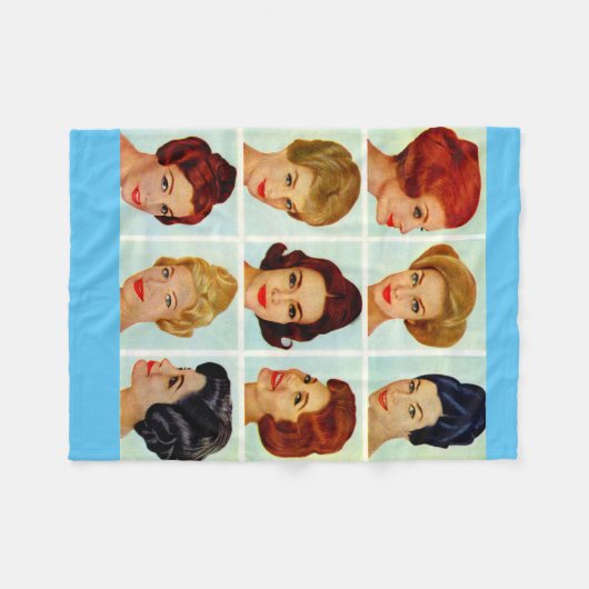 Rooster kapsels 1960 fleece deken (Voorkant (Horizontaal))