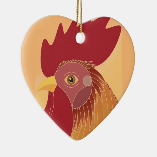 Rooster Keramisch Ornament (Rechts)