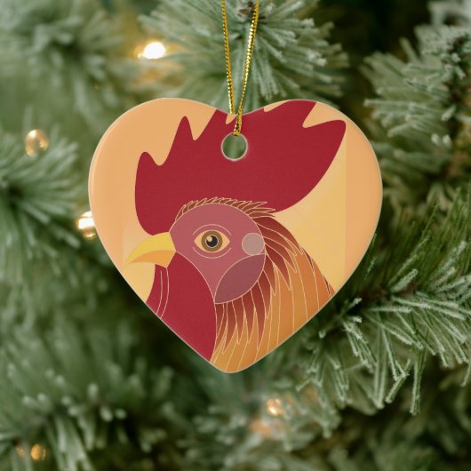 Rooster Keramisch Ornament (Boom)