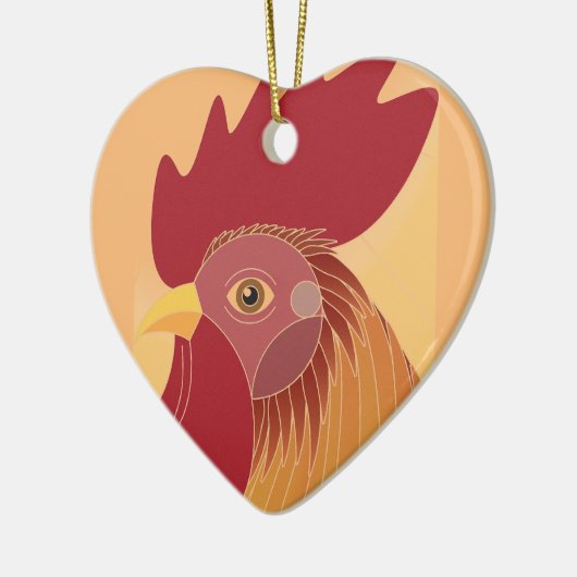 Rooster Keramisch Ornament (Links)